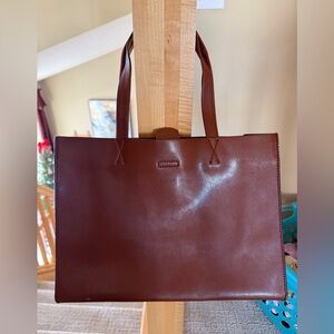 Banana Republic Rich Brown Leather Laptop Bag